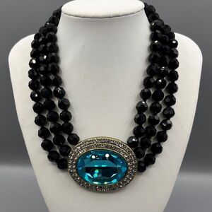 Heidi Daus Taylored Elegance Necklace in Aqua Blue JP444